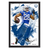 Indianapolis Colts<br>Jonathan Taylor Brush Stroke Player Print