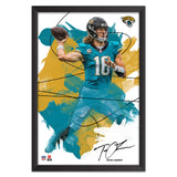 Jacksonville Jaguars<br>Trevor Lawrence Brush Stroke Player Print