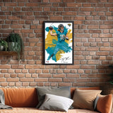 Jacksonville Jaguars<br>Trevor Lawrence Brush Stroke Player Print