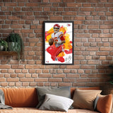 Kansas City Chiefs<br>Patrick Mahomes Brush Stroke Player Print