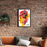 Kansas City Chiefs<br>Travis Kelce Brush Stroke Player Print