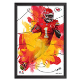 Kansas City Chiefs<br>Xavier Worthy Brush Stroke Player Print