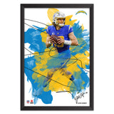 Los Angeles Chargers<br>Justin Herbert Brush Stroke Player Print