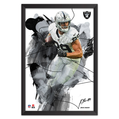 Las Vegas Raiders<br>Brock Bowers Brush Stroke Player Print