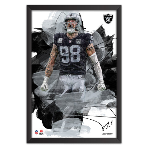 Las Vegas Raiders<br>Maxx Crosby Brush Stroke Player Print