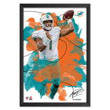 Miami Dolphins<br>Tua Tagovailoa Brush Stroke Player Print