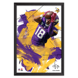 Minnesota Vikings<br>Justin Jefferson Brush Stroke Player Print