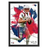 New England Patriots<br>Drake Maye Brush Stroke Player Print
