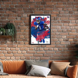 New York Giants<br>Malik Nabers Brush Stroke Player Print