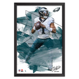 Philadelphia Eagles<br>Jalen Hurts Brush Stroke Player Print