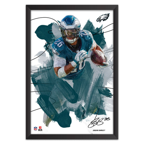 Philadelphia Eagles<br>Saquon Barkley Brush Stroke Player Print