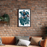 Philadelphia Eagles<br>Saquon Barkley Brush Stroke Player Print
