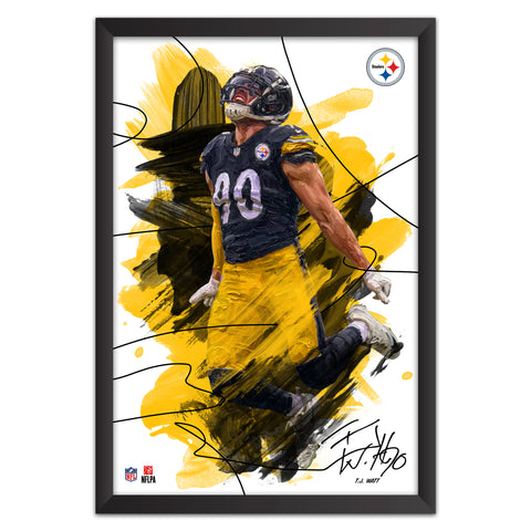 Pittsburgh Steelers<br>T.J. Watt Brush Stroke Player Print