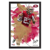 San Francisco 49ers<br>Christian McCaffrey Brush Stroke Player Print