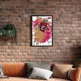 San Francisco 49ers<br>Christian McCaffrey Brush Stroke Player Print