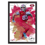 San Francisco 49ers<br>George Kittle Brush Stroke Player Print