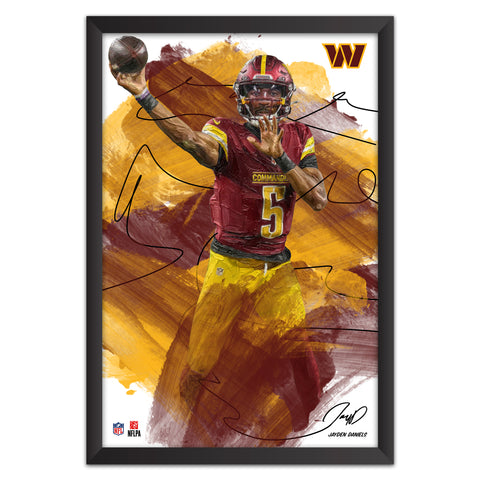Washington Commanders<br>Jayden Daniels Brush Stroke Player Print