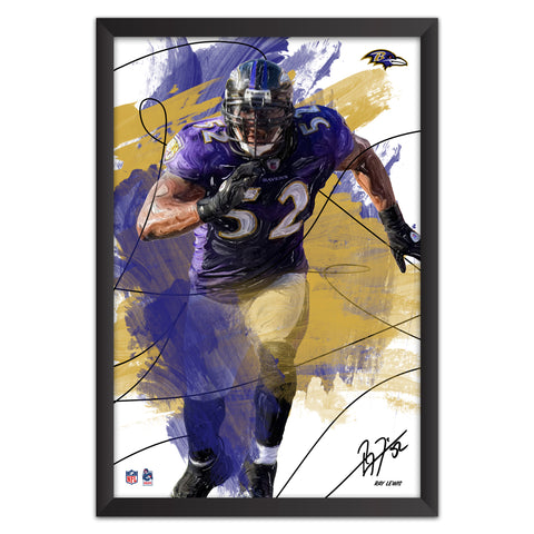 Baltimore Ravens<br>Ray Lewis Brush Stroke Player Print