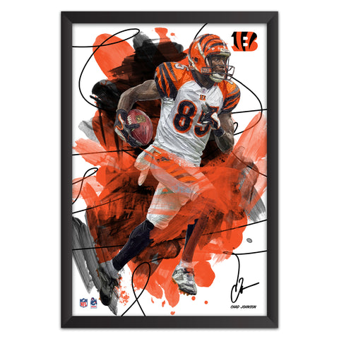 Cincinnati Bengals<br>Chad Johnson Brush Stroke Player Print