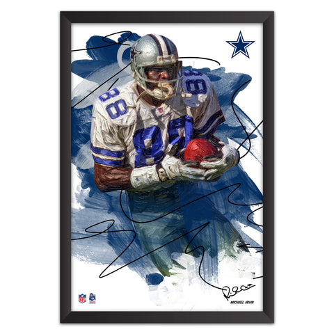 Dallas Cowboys<br>Michael Irvin Brush Stroke Player Print