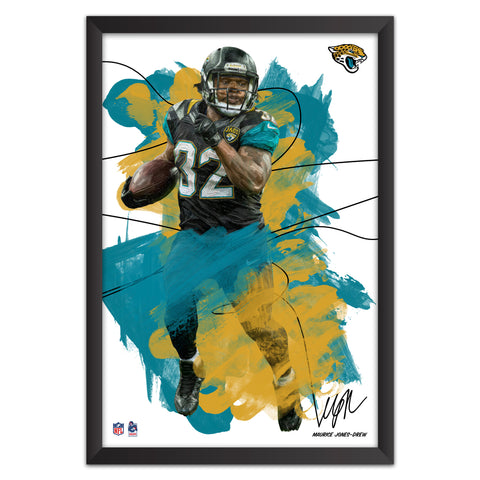 Jacksonville Jaguars<br>Maurice Jones-Drew Brush Stroke Player Print