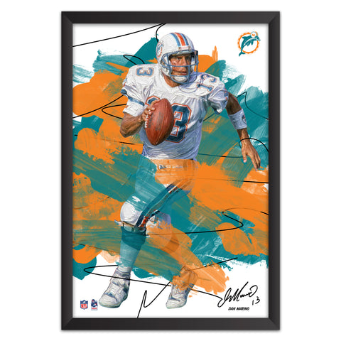 Miami Dolphins<br>Dan Marino Brush Stroke Player Print