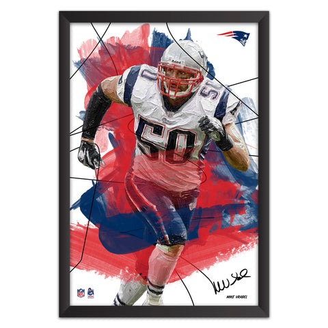 New England Patriots<br>Mike Vrabel Brush Stroke Player Print