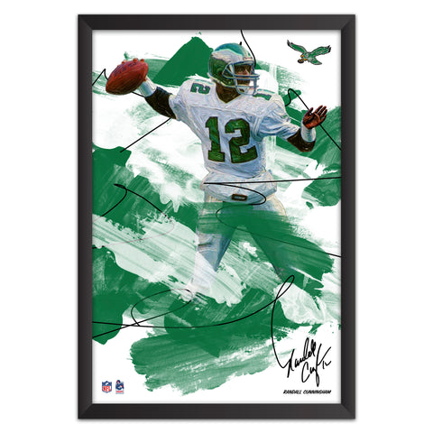 Philadelphia Eagles<br>Randall Cunningham Brush Stroke Player Print