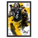 Pittsburgh Steelers<br>Jerome Bettis Brush Stroke Player Print