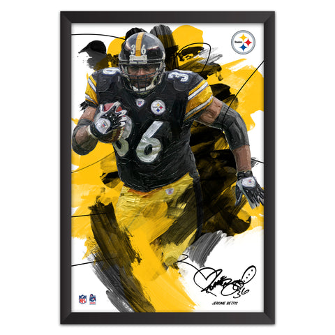 Pittsburgh Steelers<br>Jerome Bettis Brush Stroke Player Print