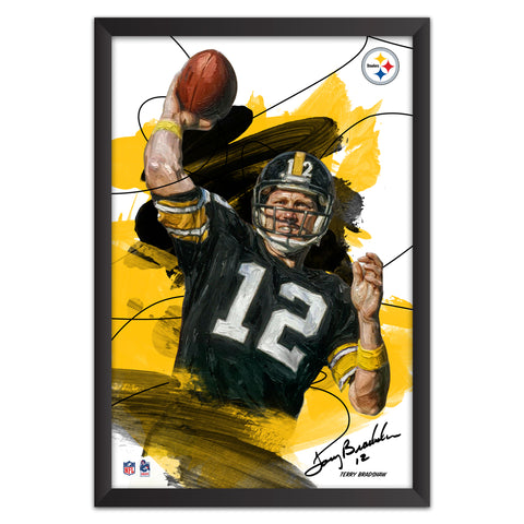 Pittsburgh Steelers<br>Terry Bradshaw Brush Stroke Player Print