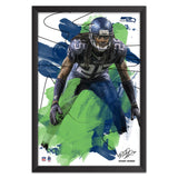 Seattle Seahawks<br>Richard Sherman Brush Stroke Player Print