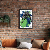 Seattle Seahawks<br>Richard Sherman Brush Stroke Player Print