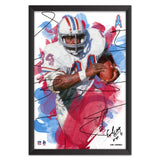 Tennessee Oilers<br>Earl Campbell Brush Stroke Player Print