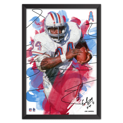 Tennessee Oilers<br>Earl Campbell Brush Stroke Player Print