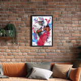 Tennessee Oilers<br>Earl Campbell Brush Stroke Player Print