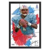 Tennessee Oilers<br>Warren Moon Brush Stroke Player Print