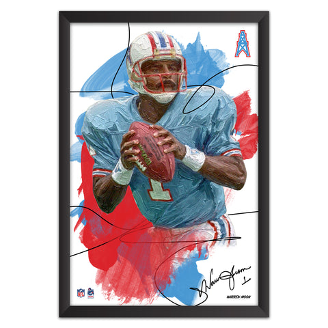 Tennessee Oilers<br>Warren Moon Brush Stroke Player Print