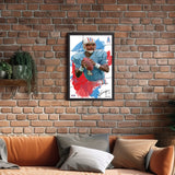 Tennessee Oilers<br>Warren Moon Brush Stroke Player Print