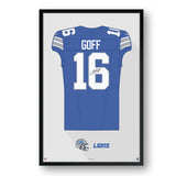 Detroit Lions<br>Jared Goff Jersey Print