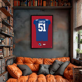 New York Giants<br>Abdul Carter Jersey Print
