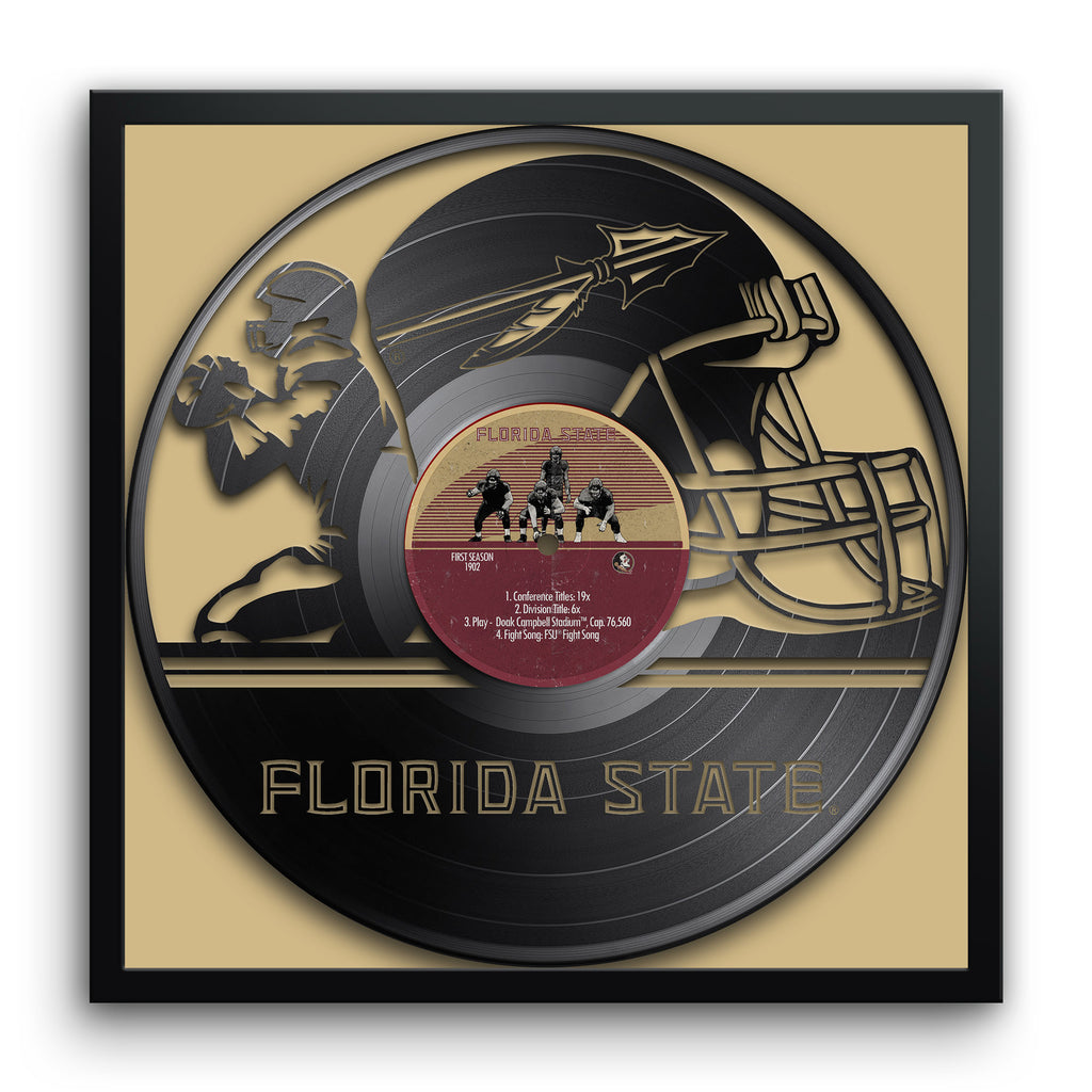 Fsu Inyl Letters Florida State SeminolesVinyl Record Football Print - For The Deep ...