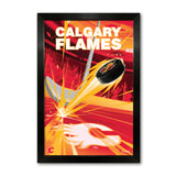 Calgary Flames<br>Puck Blast Print