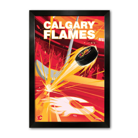 Calgary Flames<br>Puck Blast Print