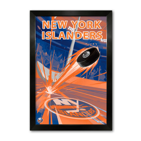 New York Islanders<br>Puck Blast Print