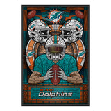 Miami Dolphins<br>Stained Glass Print