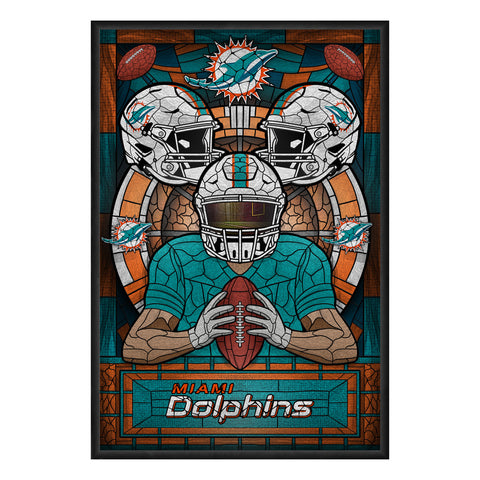 Miami Dolphins<br>Stained Glass Print