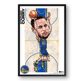 Golden State Warriors<br>Steph Curry<br>Team Court Caricature Print