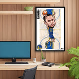 Golden State Warriors<br>Steph Curry<br>Team Court Caricature Print