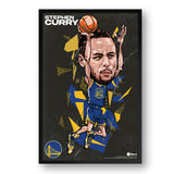 Golden State Warriors<br>Steph Curry<br>Abstract Caricature Print